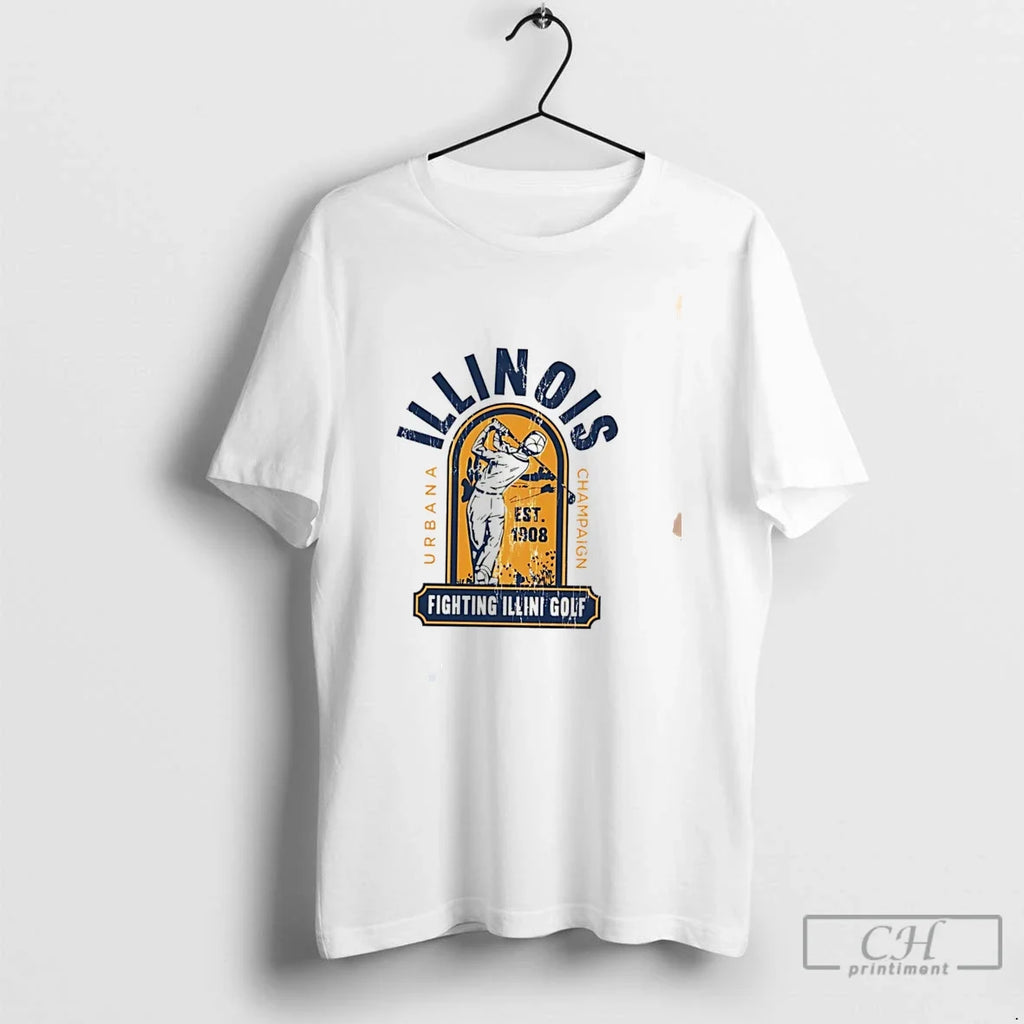 Premium Illinois Fighting Illini Golf Vintage Tee Unisex