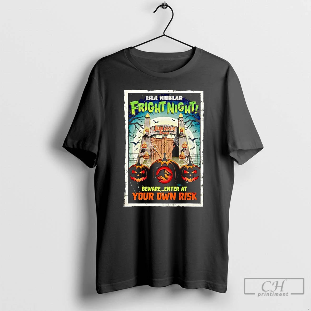 Premium Isla Nublar Fright Night Bewareenter At Your Own Risk Halloween T Shirts