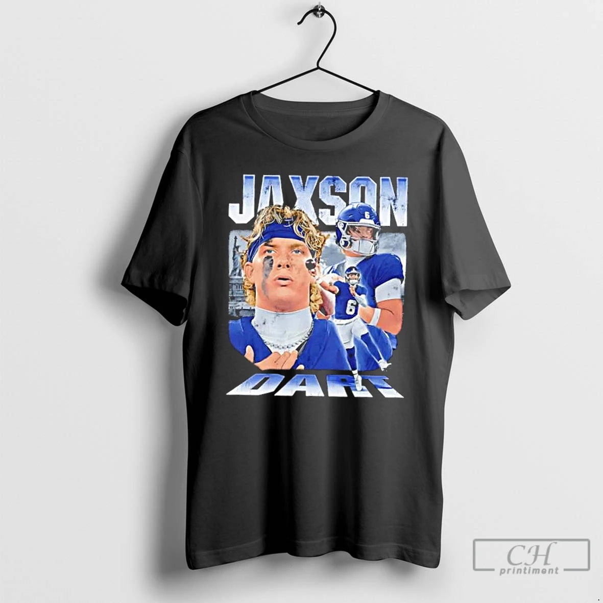 Premium Jaxson Dart New York Giants Vintage Football T Shirts