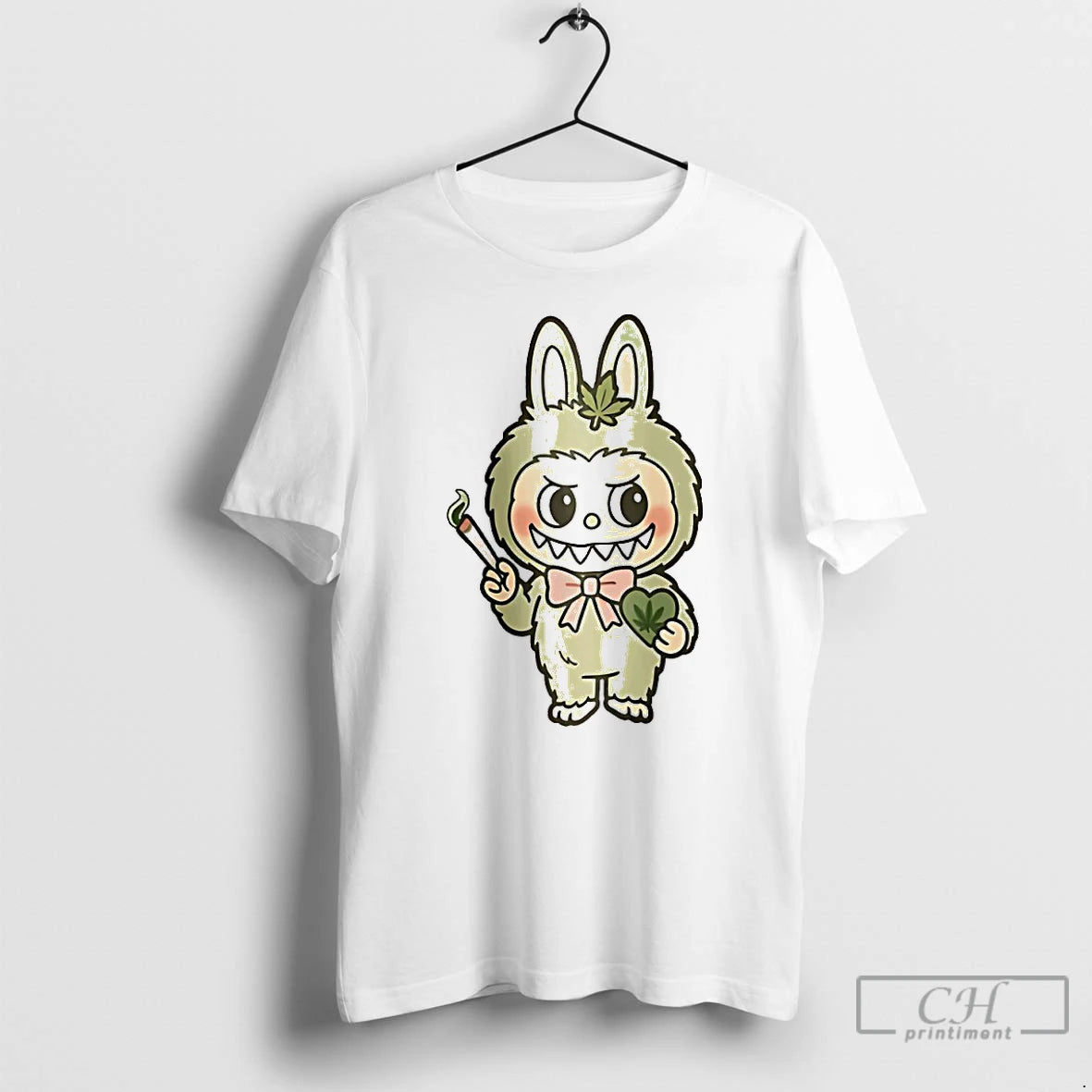 Premium Labubu Smoking Weed T Shirts