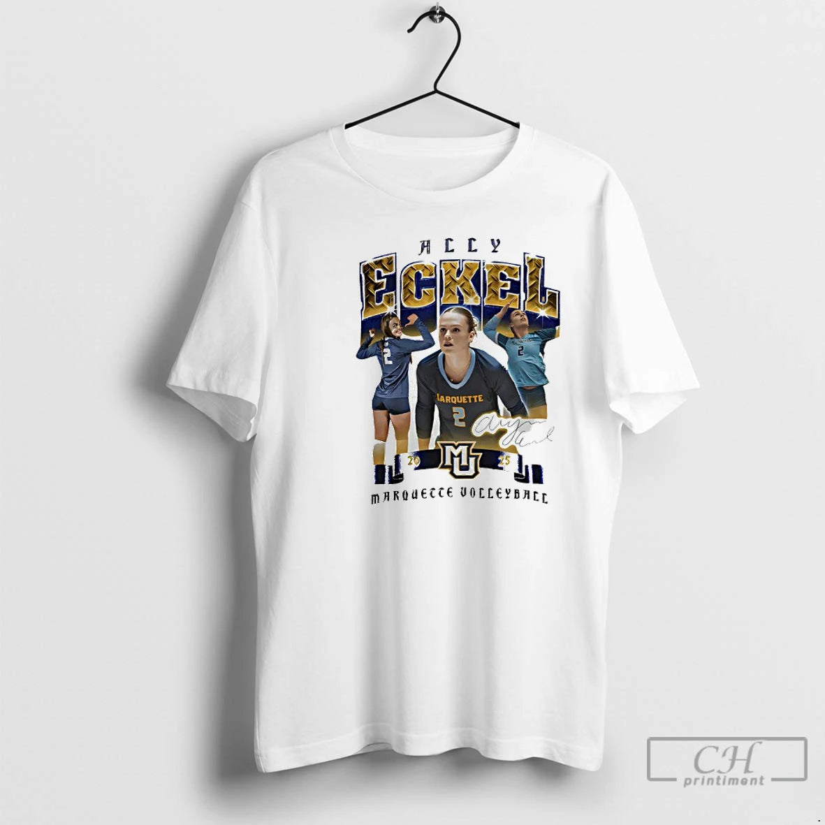 Premium Marquette Volleyball Allyson Eckel Graphic Signature T Shirts