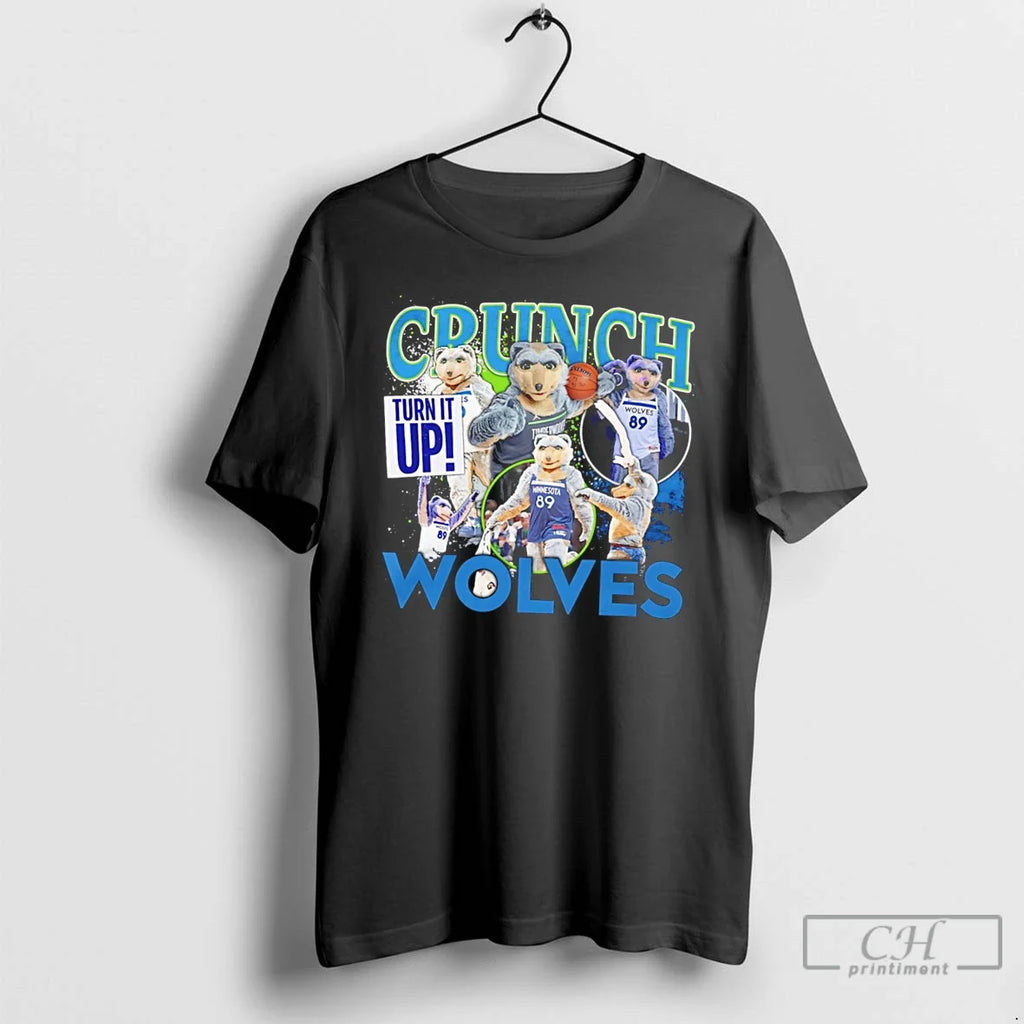 Premium Minnesota Timberwolves Mascot Crunch Wolves Tee Unisex