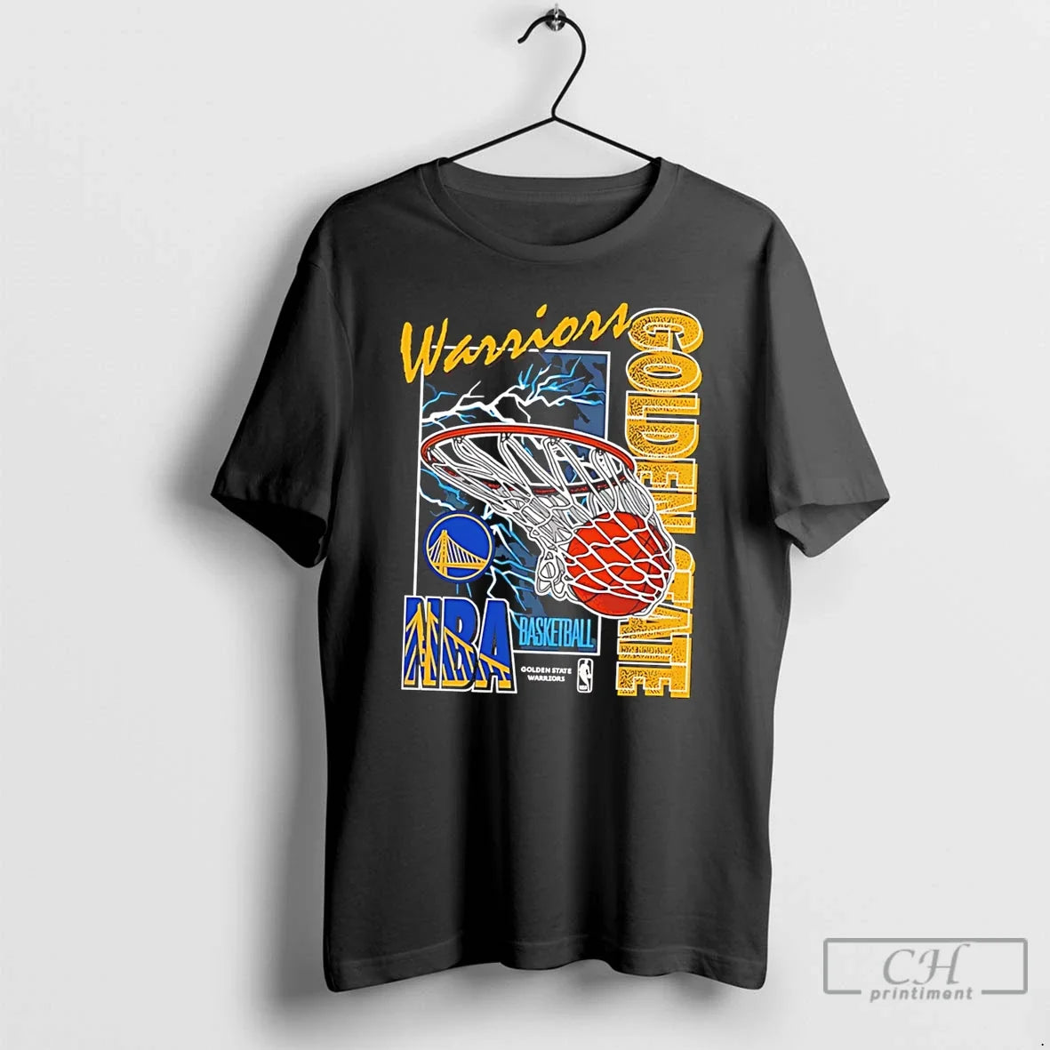 Premium Mitchell And Ness Golden State Warriors Basketball Graphic Tee Unisex