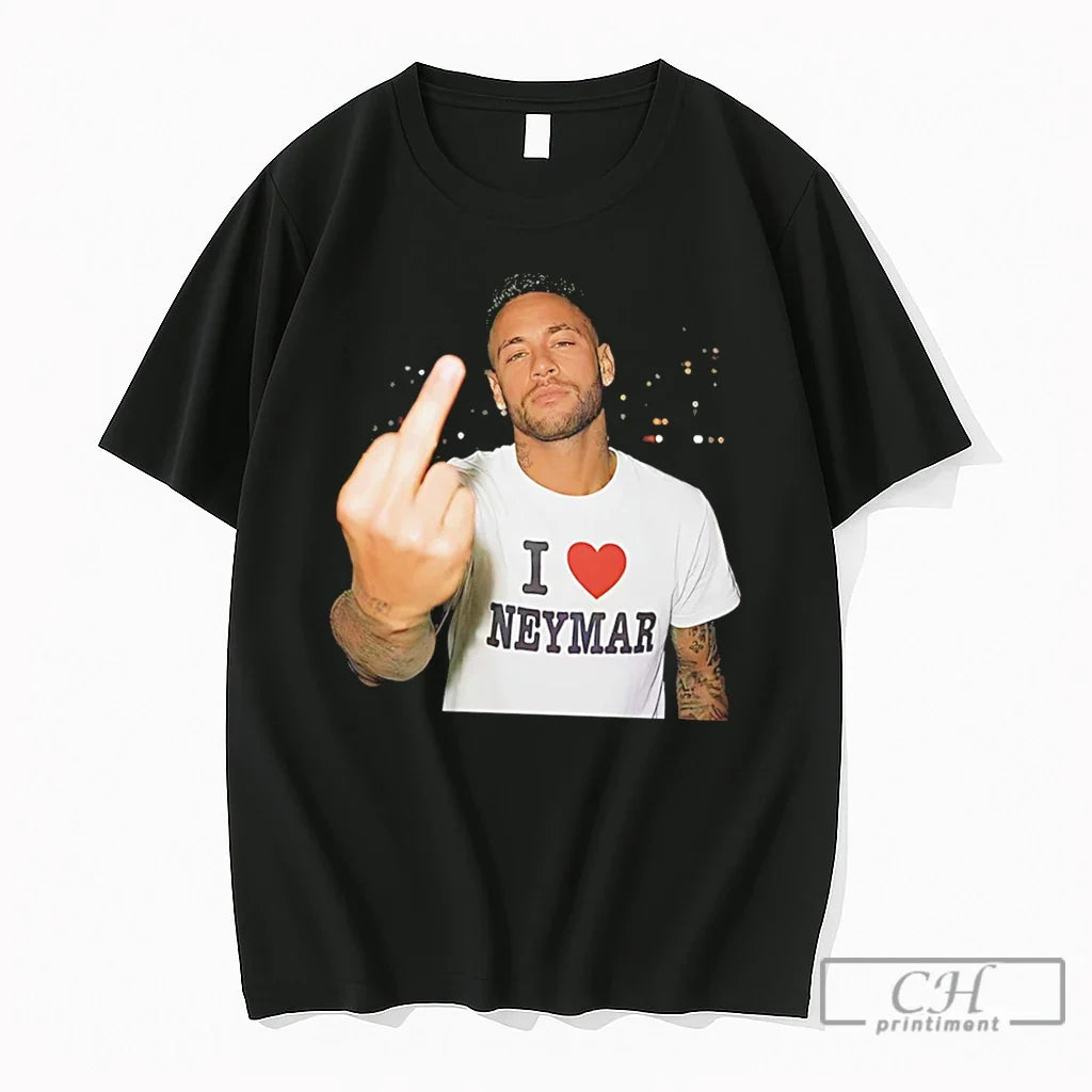 Premium Neymar Wearing I Love Neymar Tee Middle Finger Tee Unisex