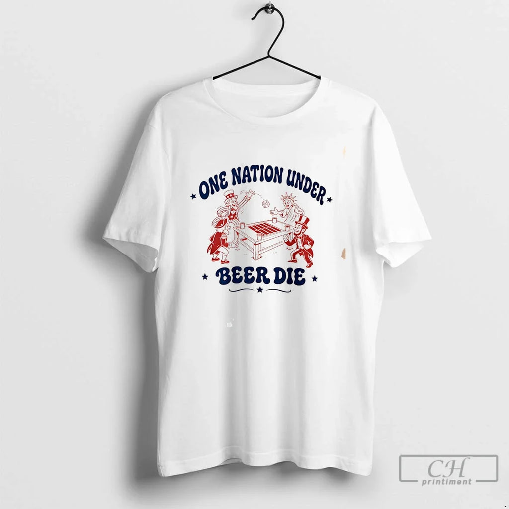 Premium One Nation Under Beer Die Tee Unisex