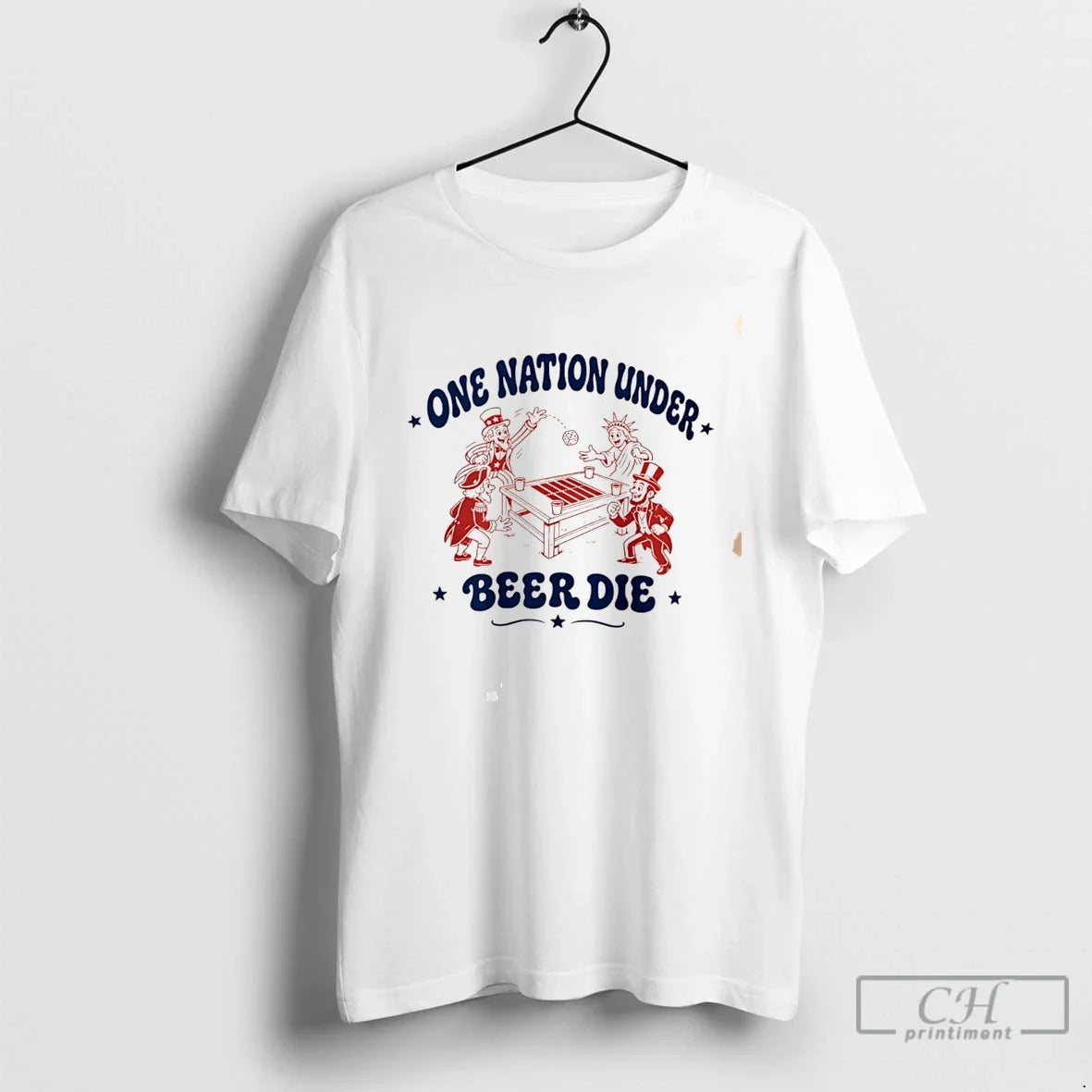 Premium One Nation Under Beer Die Tee Unisex