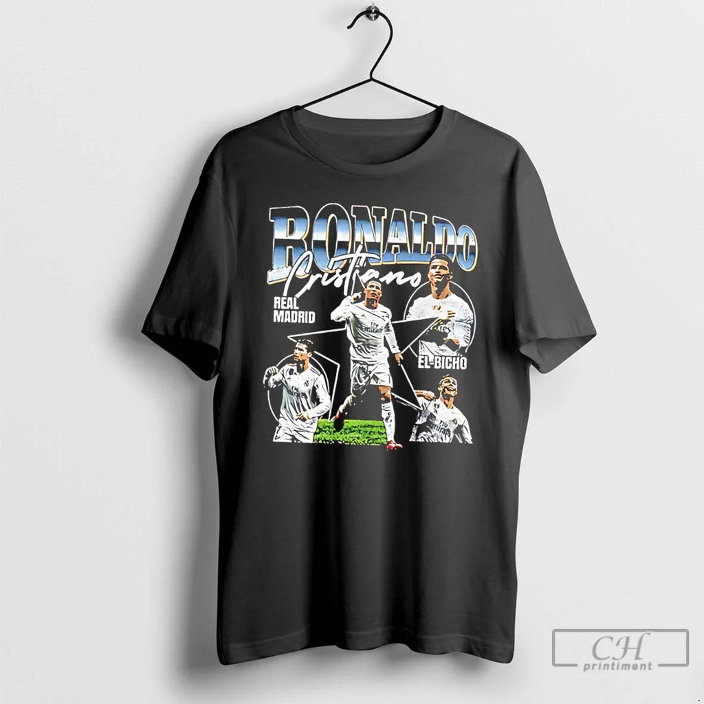 Premium Real Madrid Cristiano Ronaldo Portrait Collage Tee Unisex