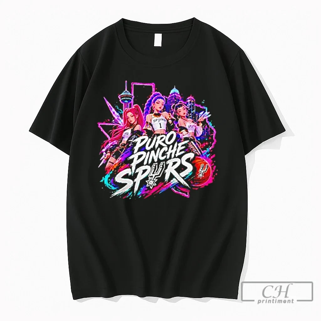 Premium San Antonio Spurs Basketball Anime Characters Puro Pinche Spurs Cotton Unisex