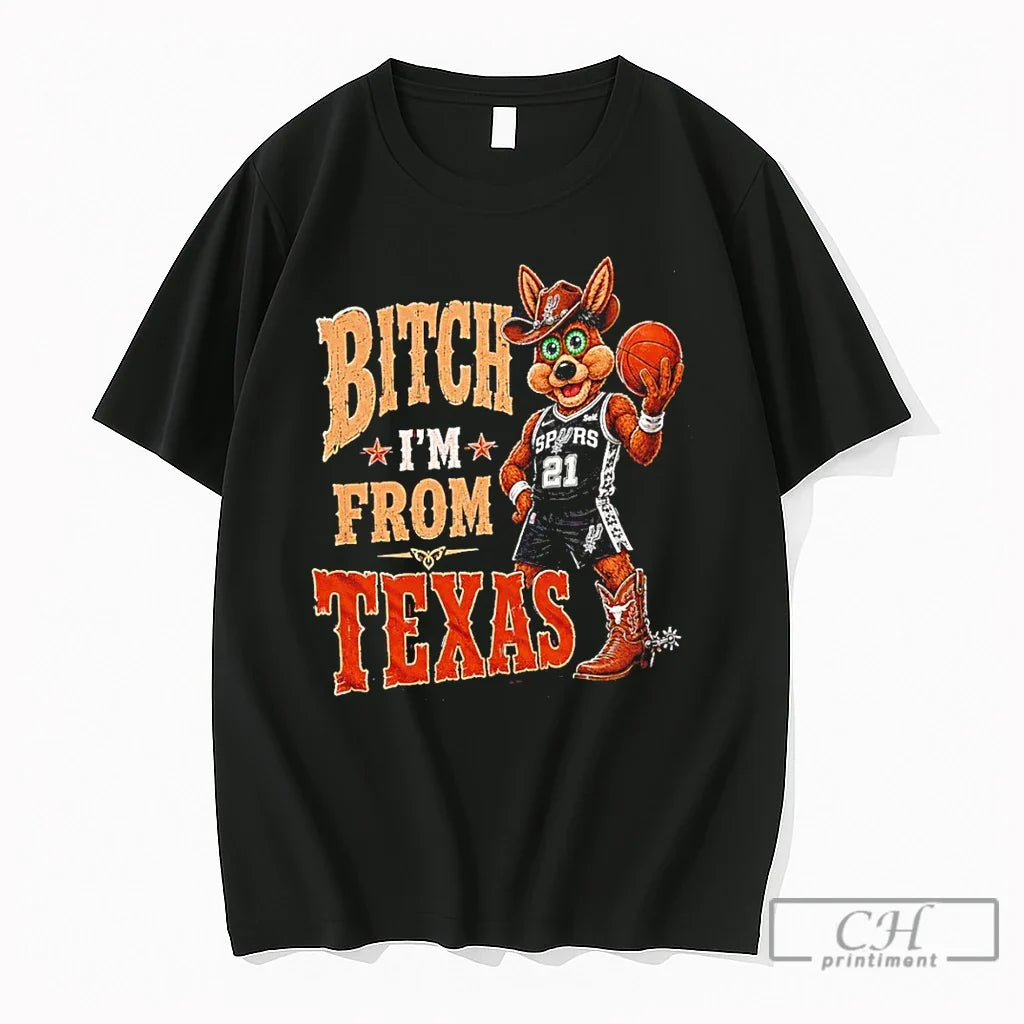 Premium San Antonio Spurs Coyote Basketball Fan Bitch Im From Texas Cowgirl Boot T Shirts Unisex