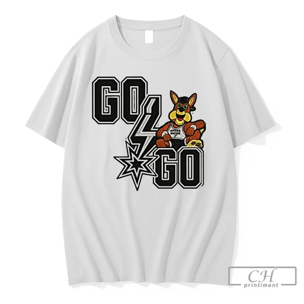 Premium San Antonio Spurs Coyote Mascot Go Go Text For A Fan T Shirts Sweater Unisex