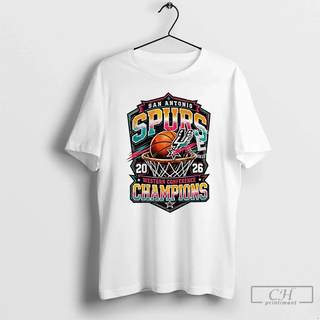 Premium Shzoqsbp San Antonio Spurs Basketball Western Conference Champions Game Day Nba 2026 T Shirts