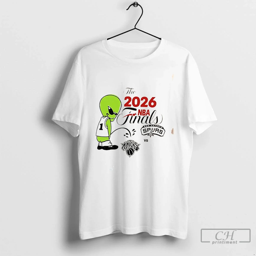 Premium Spurs Wemby Alien Pee On Knicks 2026 Nba Finals Tee Unisex
