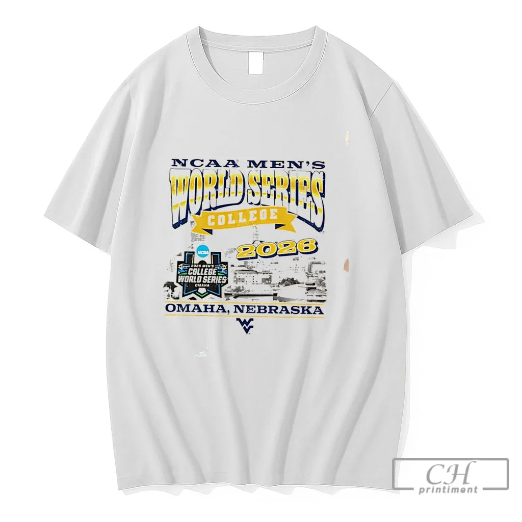 Premium West Virginia Baseball 2026 Mens College World Series Skyline Tee Unisex