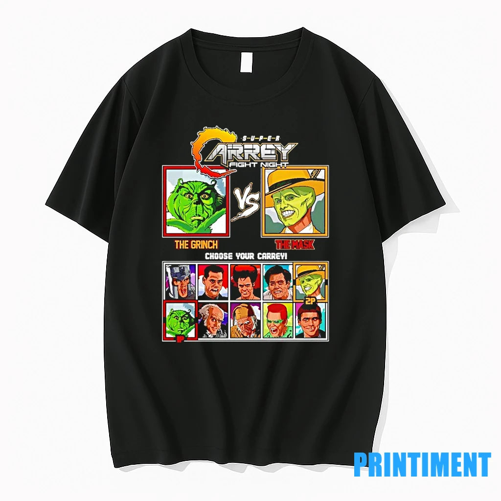 Super Carrey Fight Night The Grinch Vs The Mask Tshirts Sweater