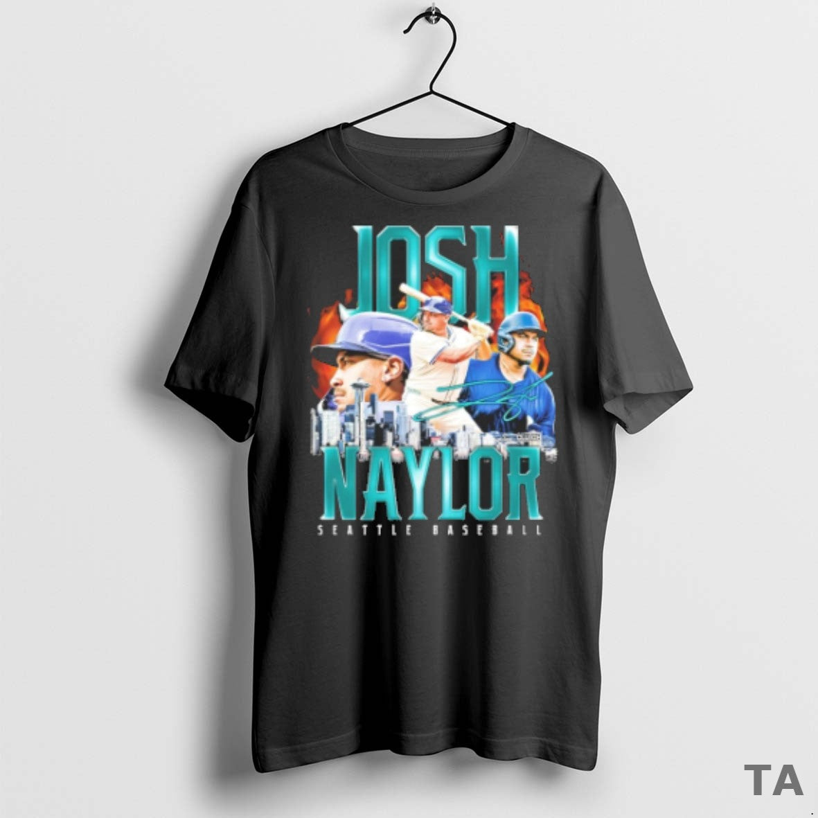 Top Funny Josh Naylor Signature Seattle Mariners Mlb Baseball Retro Flair Graphic T Shirt Sweater