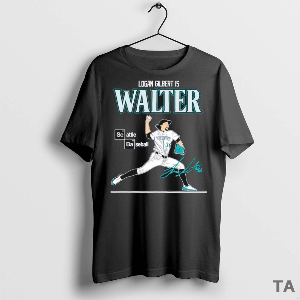 Top Logan Gilbert Is Walter Seattle Mariners Baseball Signature T Shirt Sweater