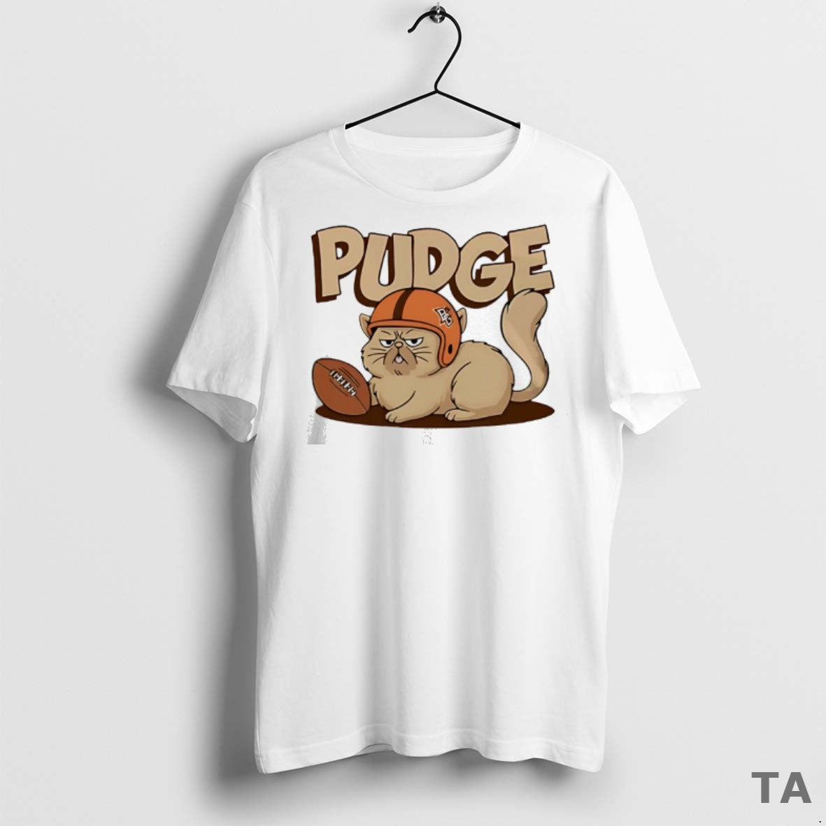 Top Pudge The Cat Football T Shirt Sweater