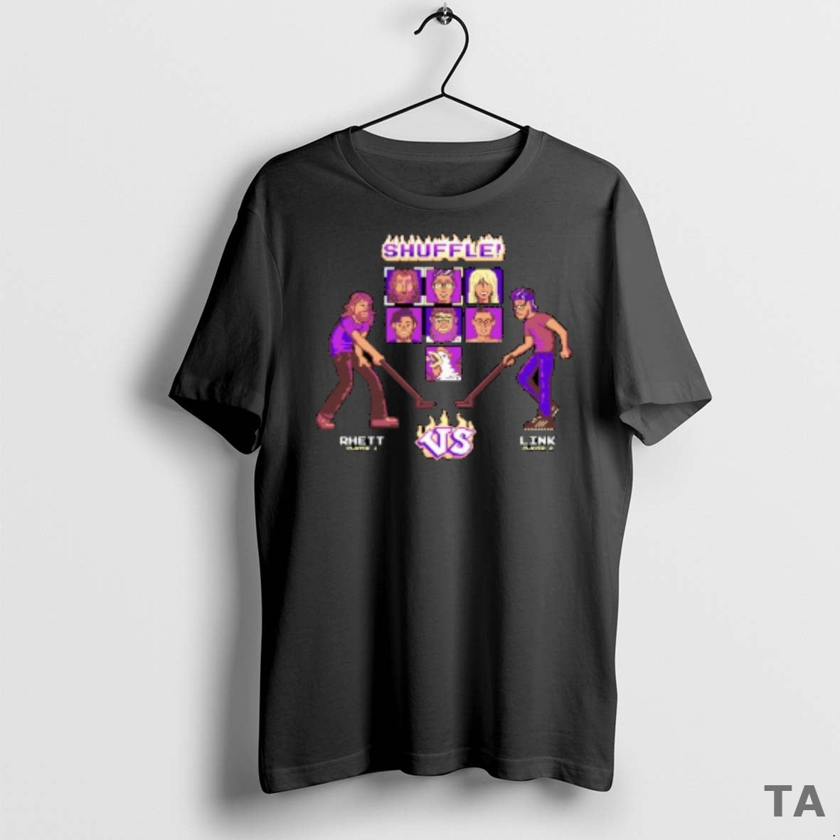 Top Rhett Vs Link Shuffleboard Arcade 8 Bit T Shirt Sweater