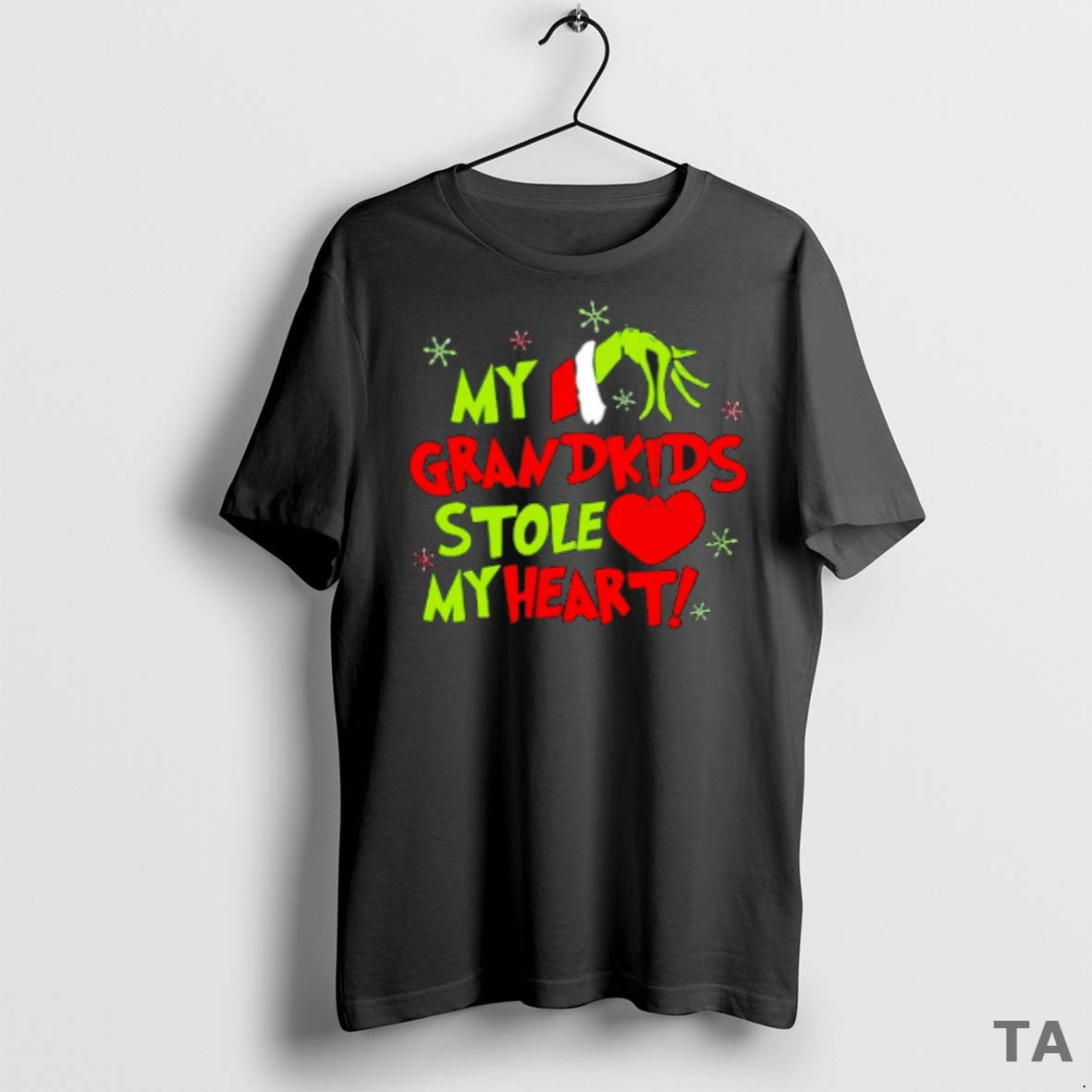 Top The Grinch My Grandkids Stole My Heart Christmas T Shirt Sweater