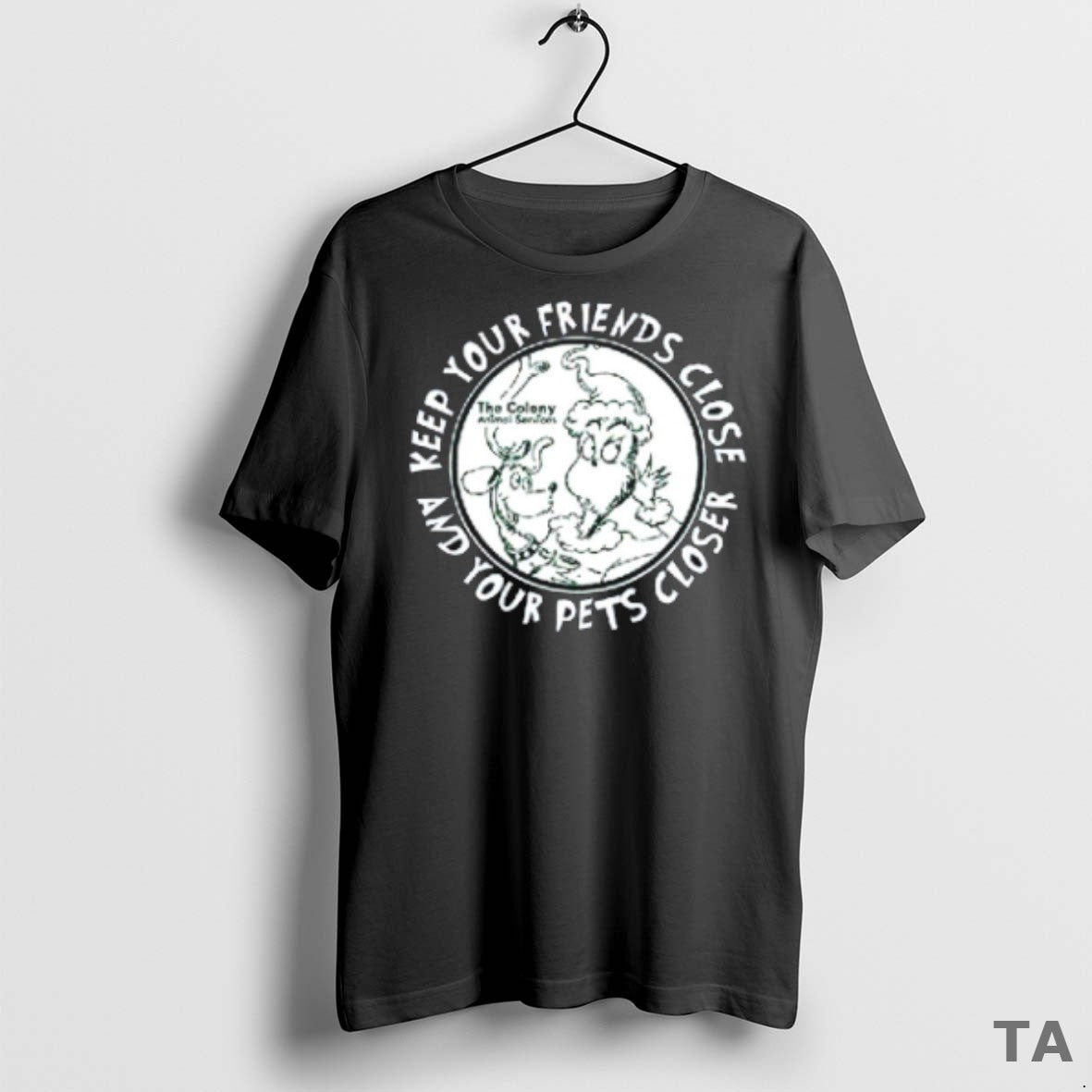 Top The Grinch Keep Your Friends Close And Your Pets Closer Charcoal T Shirt Sweater