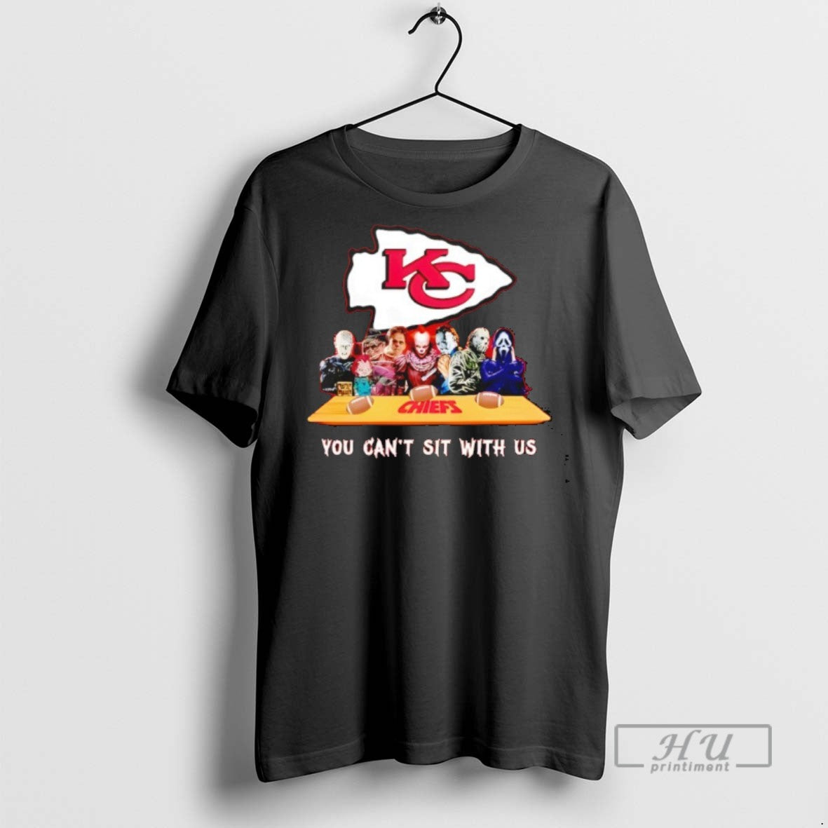 Trending Horror Movie Characters You Cant Sit With Us Kansas City Chiefs Halloween Graphic Tee