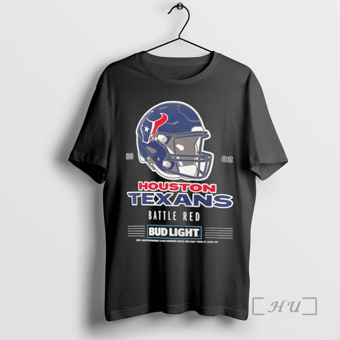 Trending Houston Texans Bud Light 2002 Battle Red Football Helmet Tee Shirt Sweater