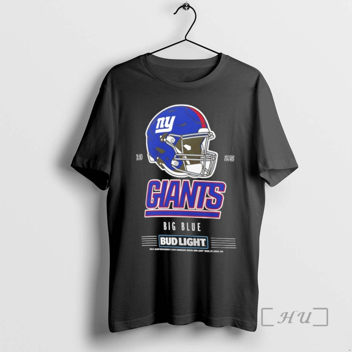 Trending New York Giants Bud Light 1925 Big Blue Football Helmet Tee Shirt Sweater