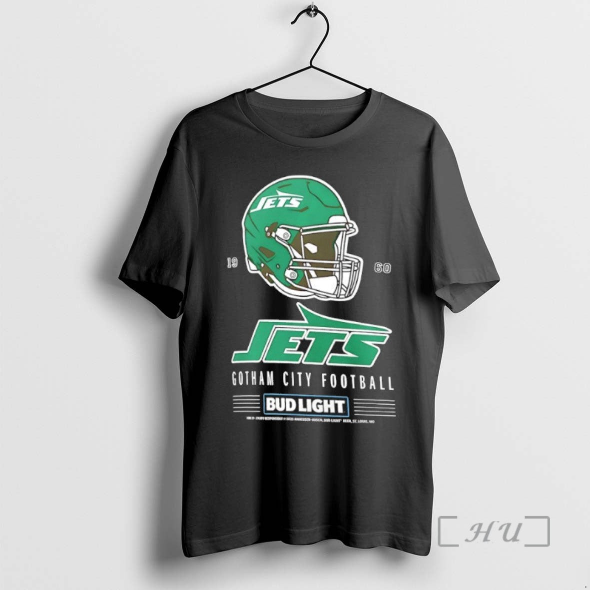 Trending New York Jets Bud Light 1960 Gotham City Football Helmet Tee Shirt Sweater
