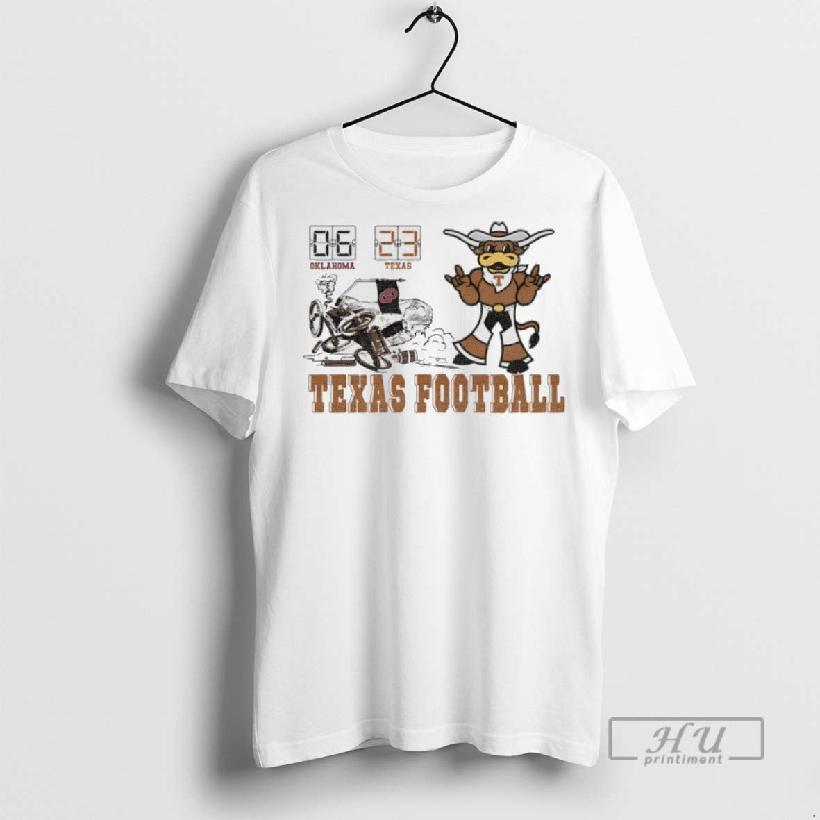Trending Officials Texas Longhorns Beat Oklahoma Sooners 23 6 2025 Score Mascot T Shirt