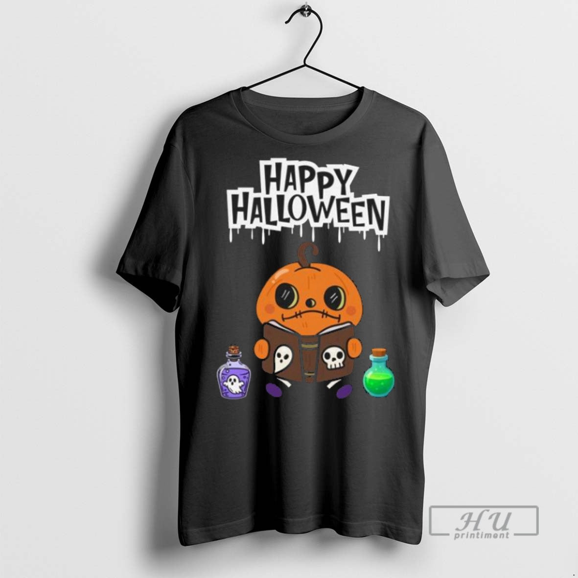 Trending Officials Happy Halloween Cute Pumpkin Reading Spell Book Tee Men T Shirt Sweatshirt Hoodies