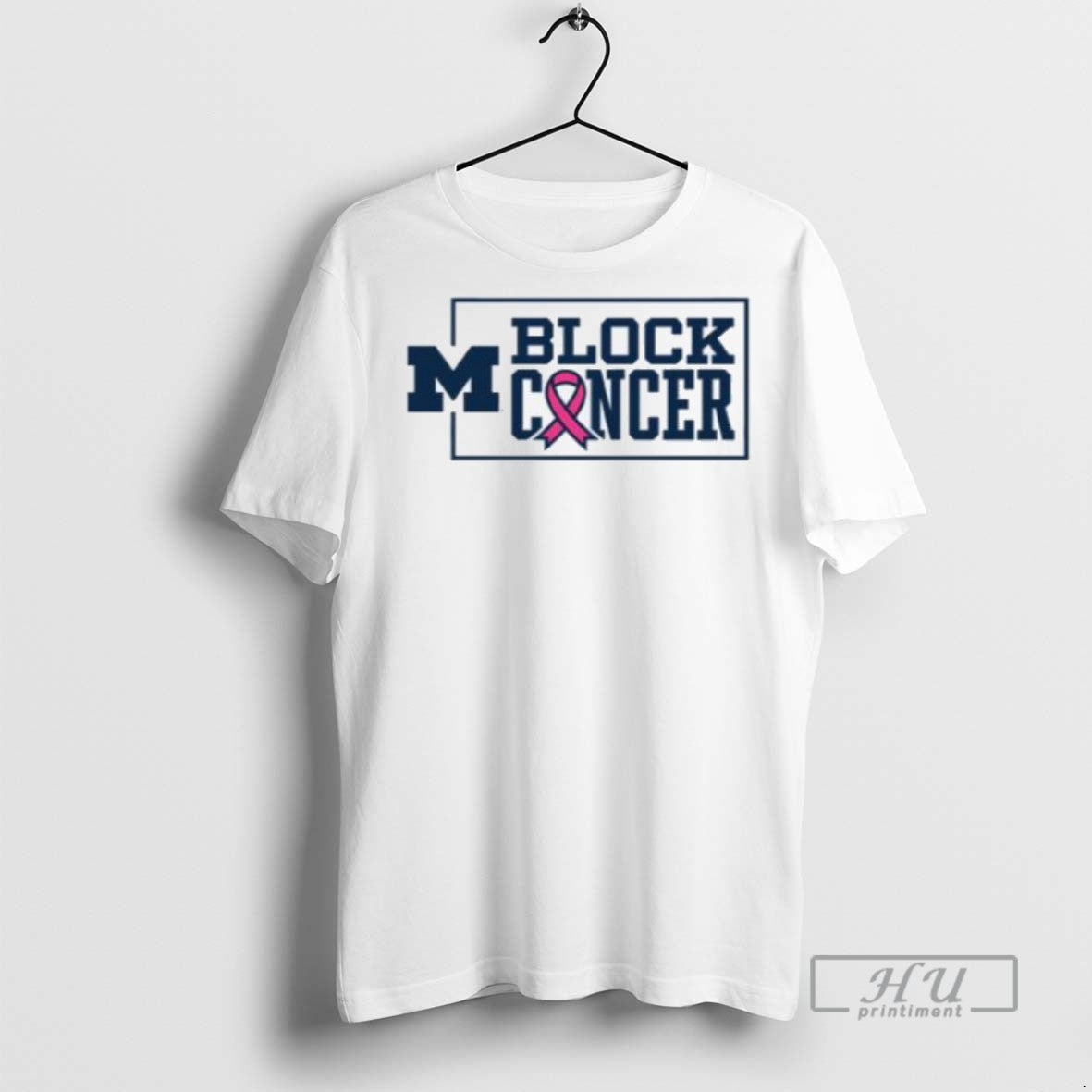 Trending Officials Michigan Wolverines Block Cancer Pink Ribbon Men T Shirt Sweatshirt Hoodies