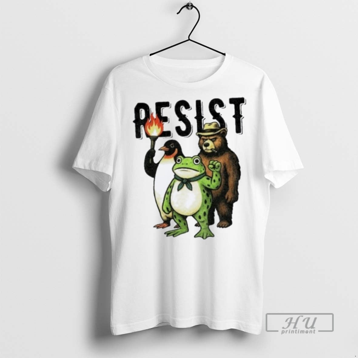 Trending Resist Portland Frog Penguin Bear Resist Abolish Ice Graphic Tee Shirt Sweatshirt Hoodies