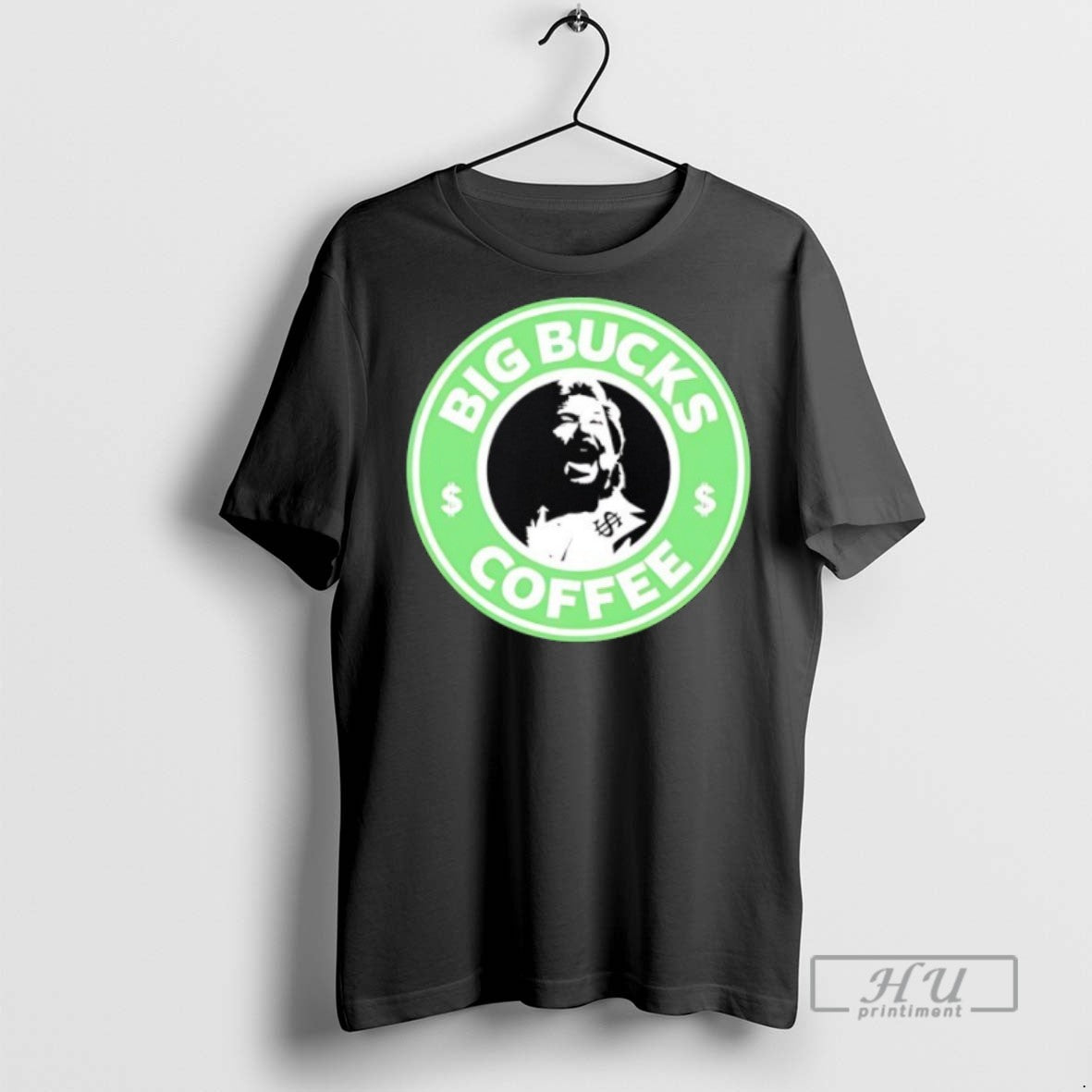 Trending Ted Dibiase Big Bucks Coffee Style Starbuck Coffee Logo Parody Graphic Tee Shirts