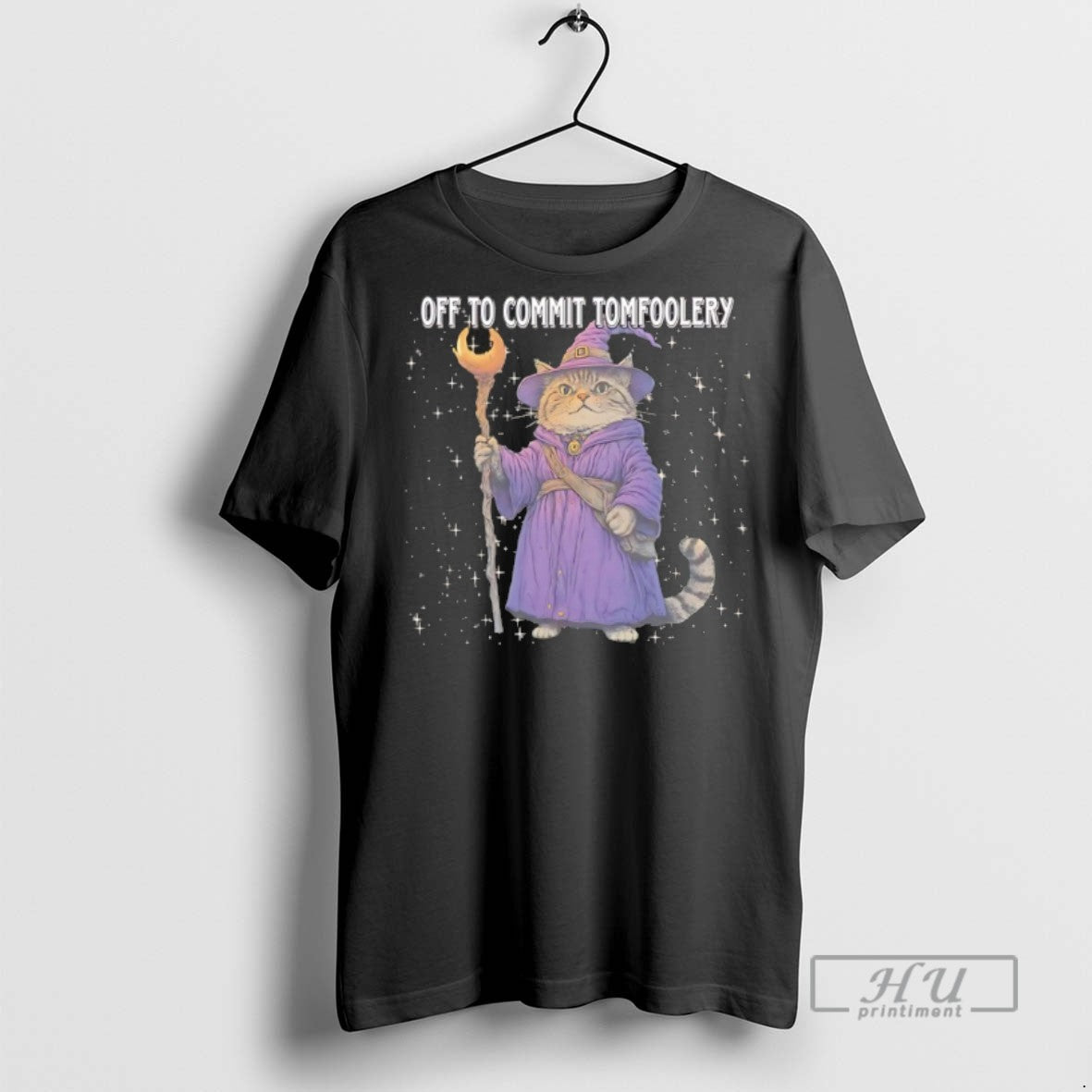 Trending Wizard Cat Off To Commit Tomfoolery Graphic Tee Shirt Sweatshirt Hoodies