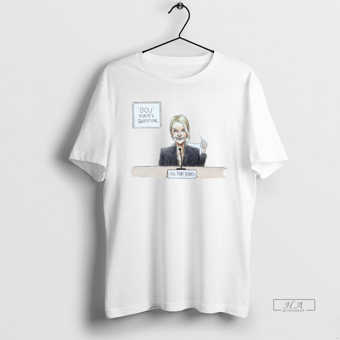 Trendy Ag Pam Bondi Doj Every Question Mens White Tee