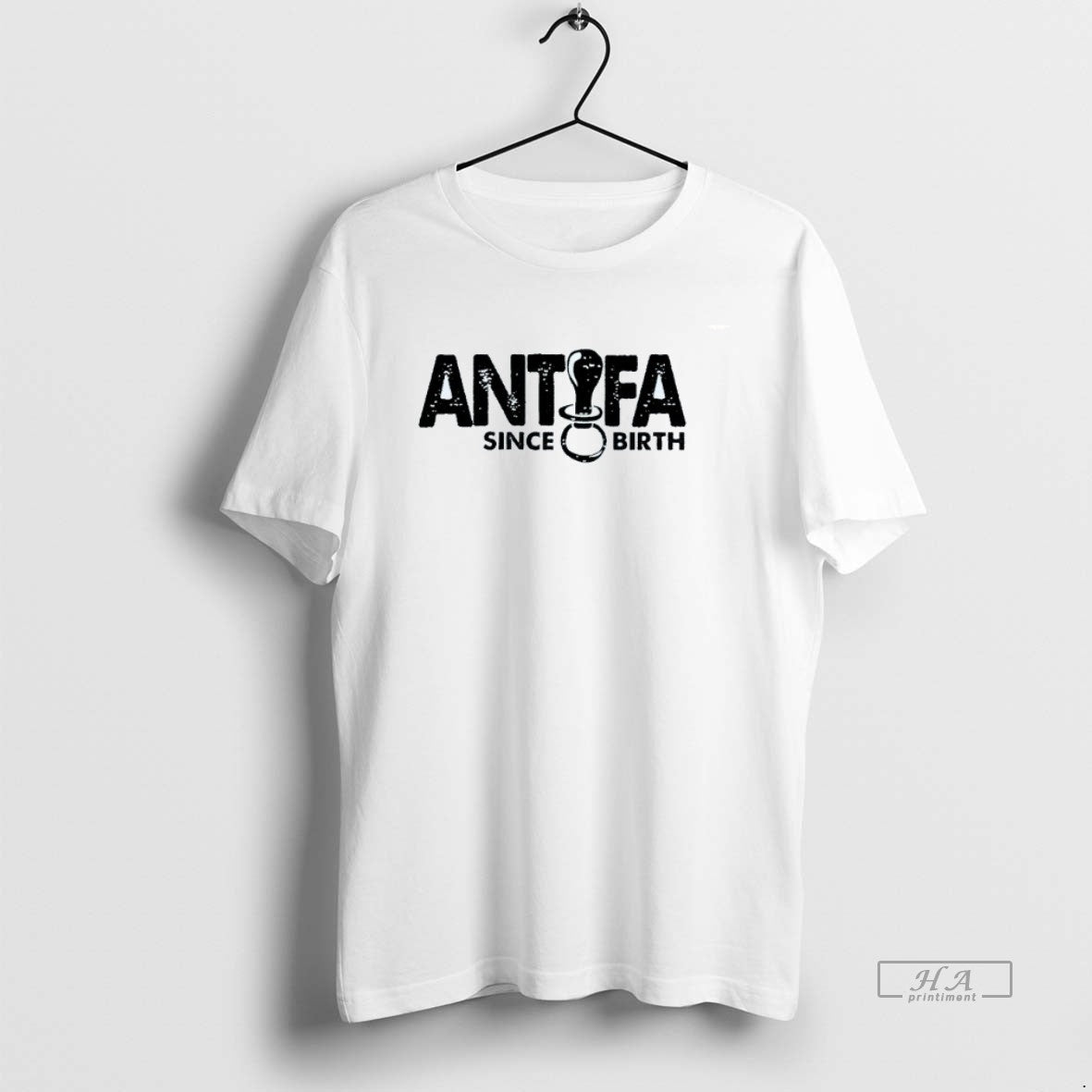 Trendy Antifa Since Birth Mens White Tee