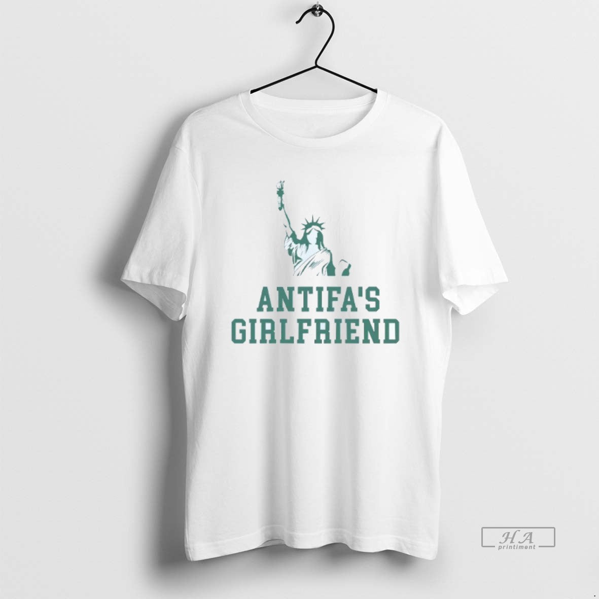 Trendy Antifas Girlfriend Statue Of Liberty Mens White Tee