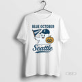 Trendy Blue October Ghost Seattle Mariners Halloween Mens White Tee