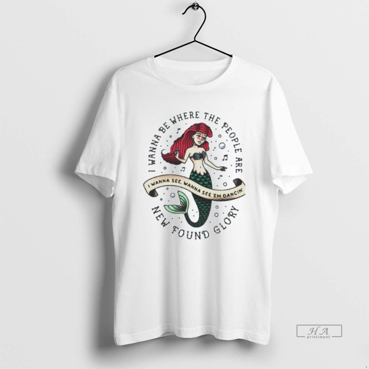 Trendy I Wanna Be Where The People Are New Found Glory Mens White Tee Tee