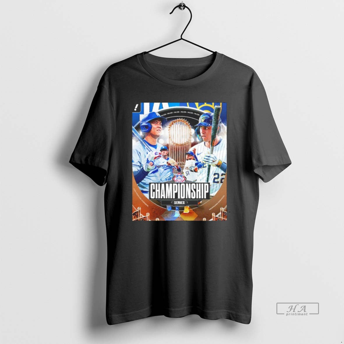 Trendy Los Angeles Dodgers Vs Milwaukee Brewers Nlcs National Championship Series Player Blackshirt