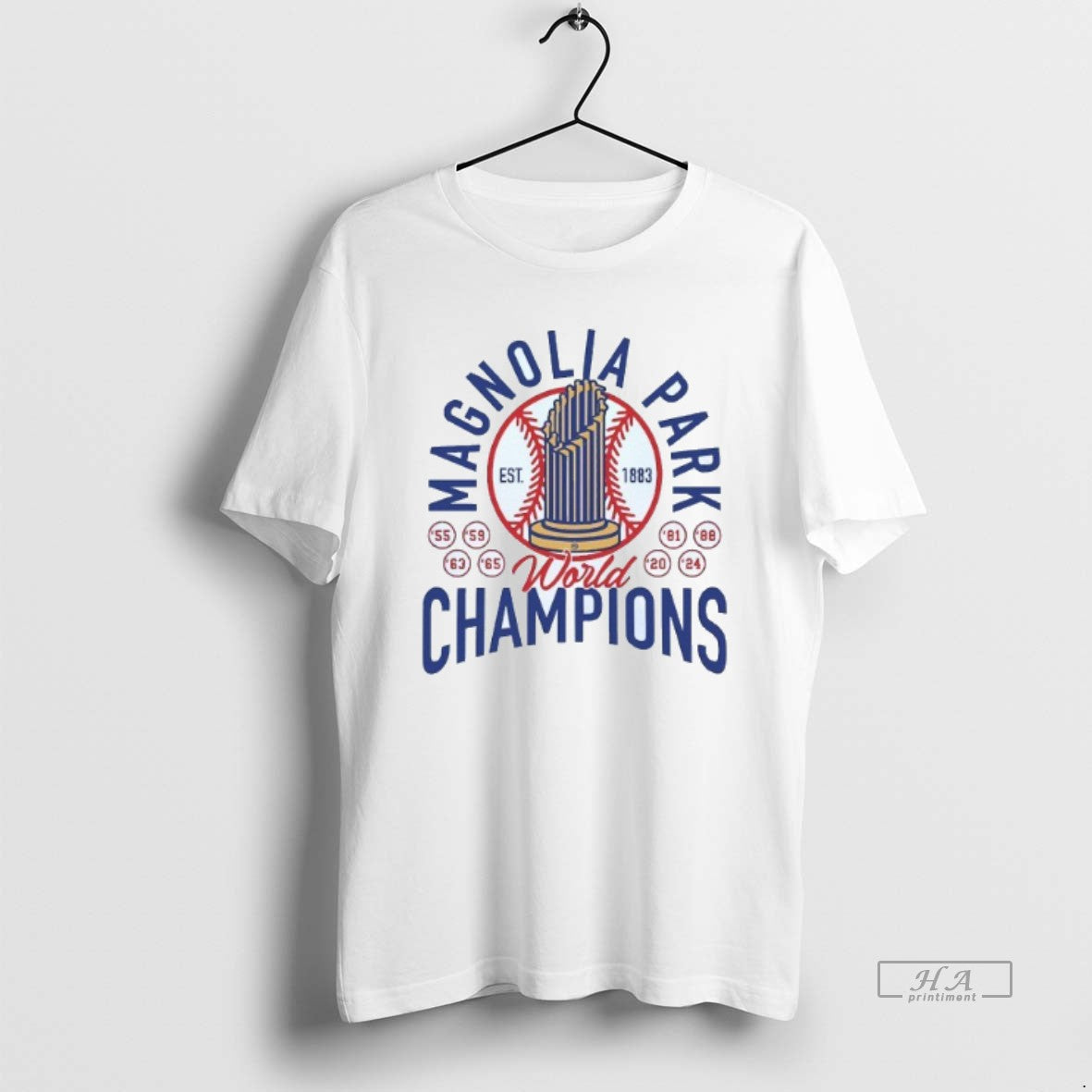 Trendy Magnolia Park World Champions Est 1883 Mens White Tee