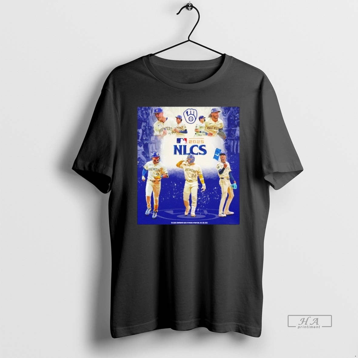 Trendy Milwaukee Brewers Mlb 2025 Nlcs Player Graphic Blackshirt