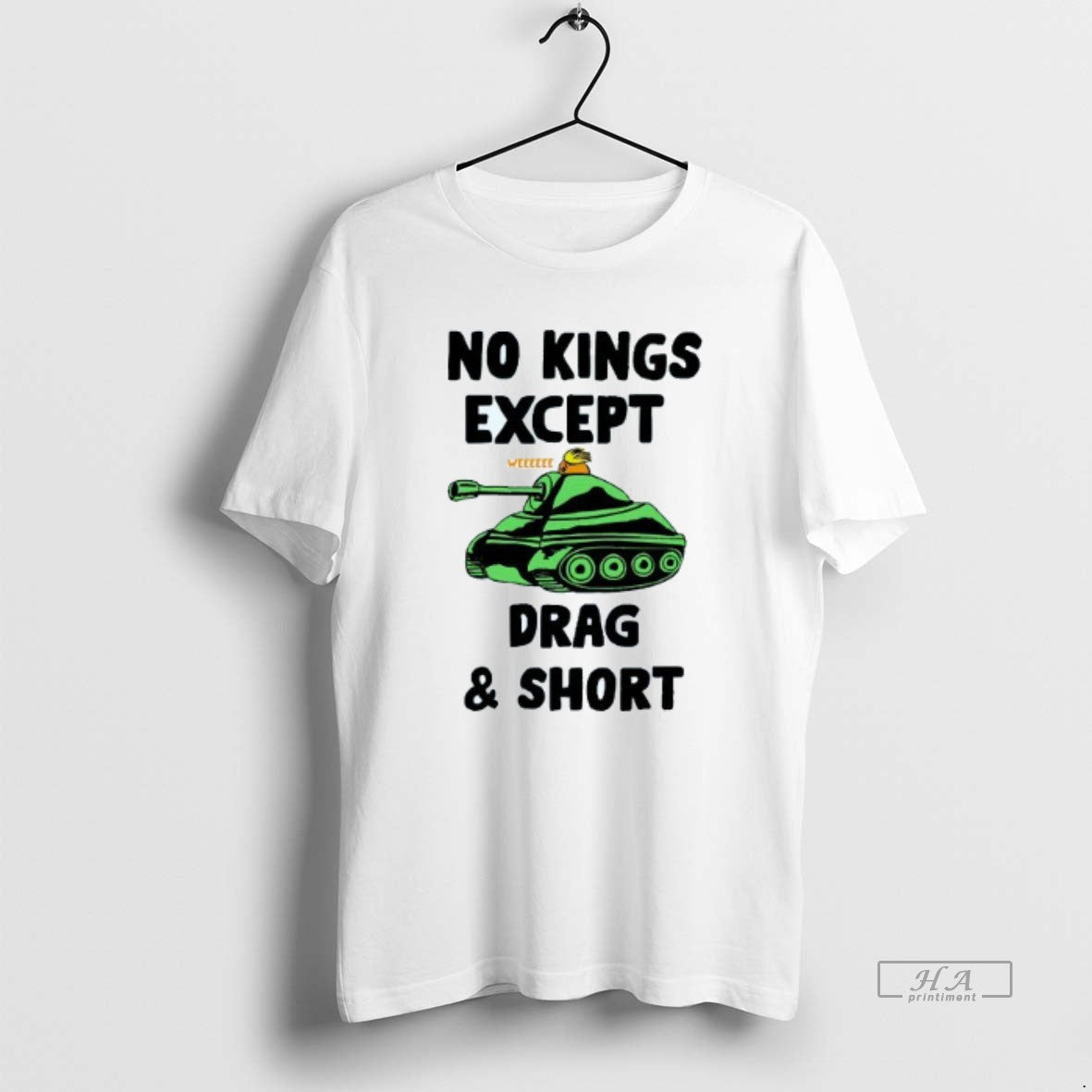 Trendy No Kings Except Drag And Short Trump Tank Mens White Tee