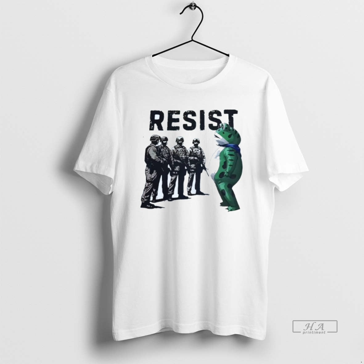 Trendy Resist Ice Portland Frog Mens White Tee