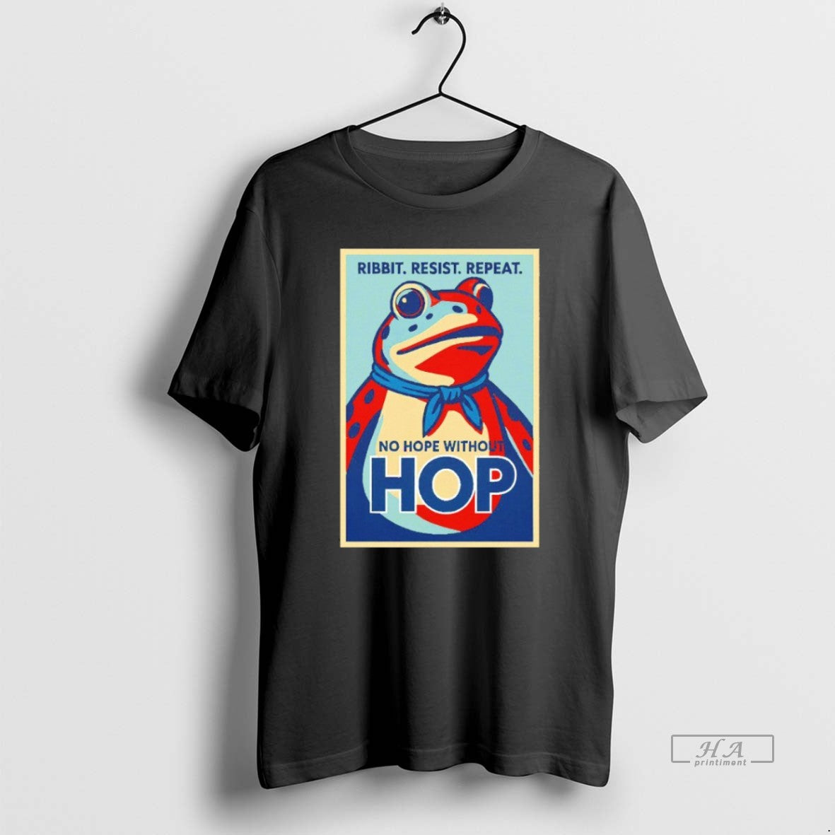 Trendy Ribbit Resist Repeat No Hope Without Hop Portland Frog Against Ice Blackshirt