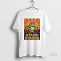 Trendy Stand Strong Portland Frog Graphic Mens White Tee