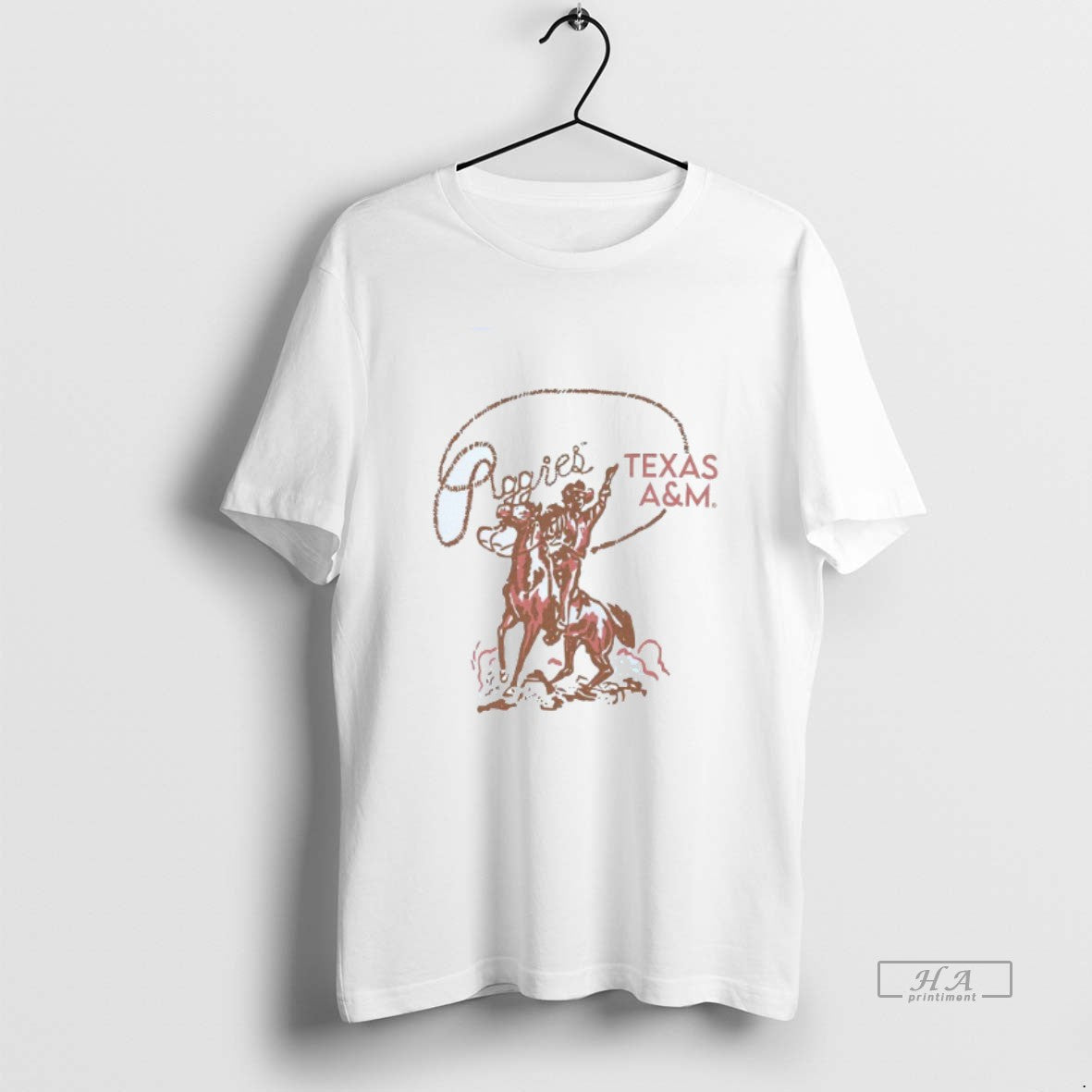 Trendy Texas Am Aggies Western Cowboy Mens White Tee