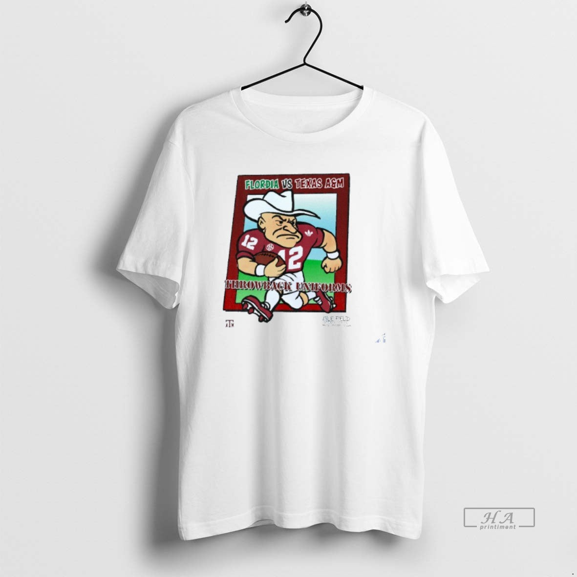 Trendy Texas Am Aggies Vs Florida Gators Throwback Uniforms Mascot Reveille Mens White Tee Tee