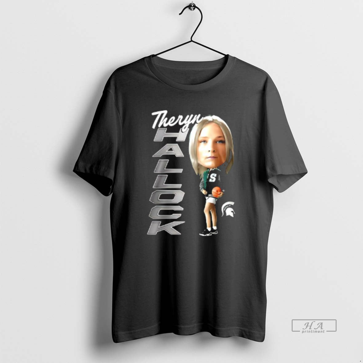Trendy Theryn Fearless Spartan Michigan State Basketball Caricature