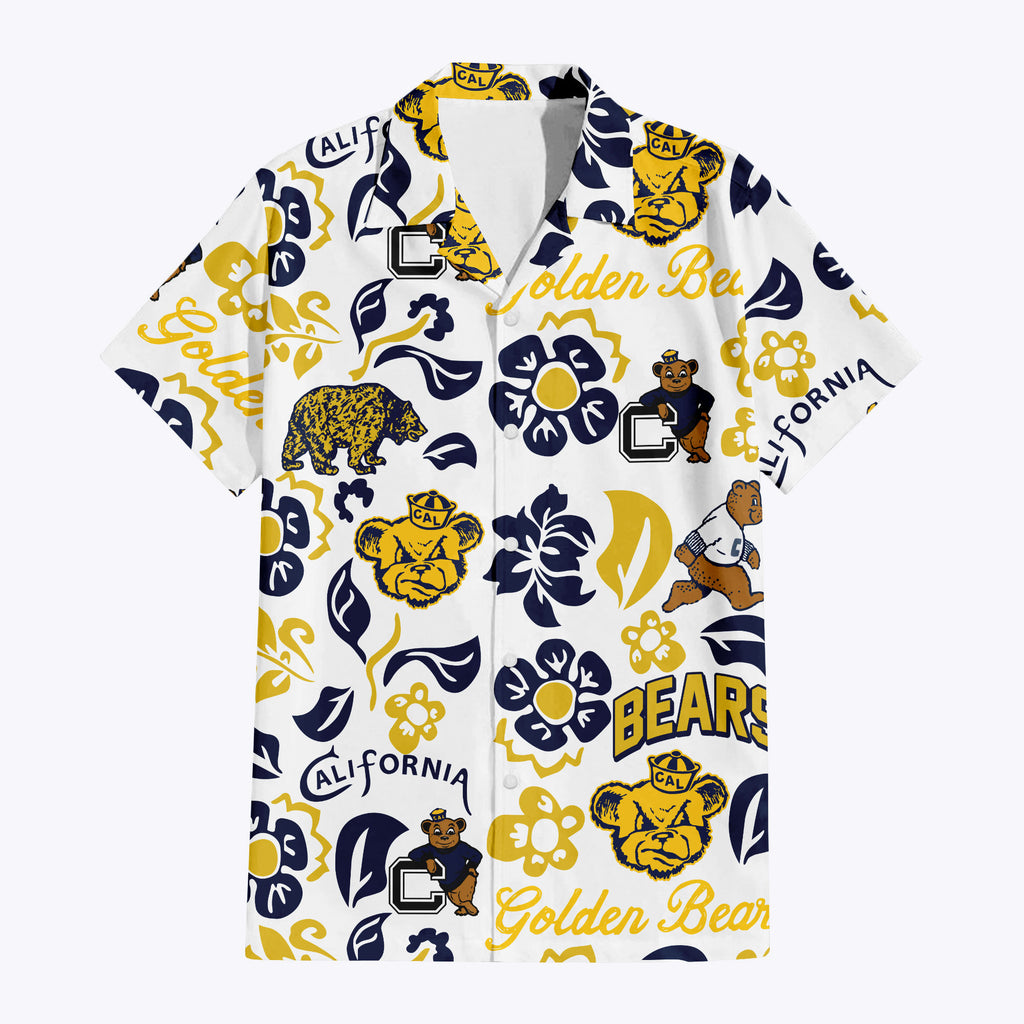 University Of California Berkeley Floral Button Down Hawaiian Shirt